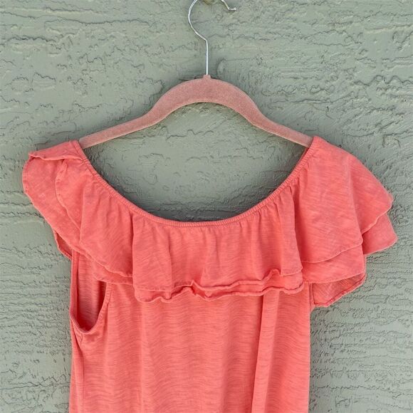 Lilly Pulitzer Off The Shoulder Ruffle Top Pink Blouse Size L Casual - Picture 5 of 9